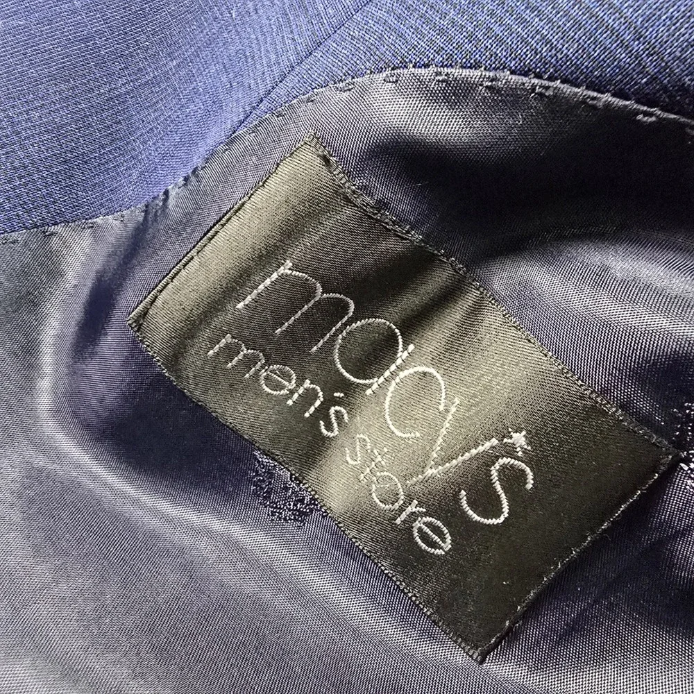 Lauren Ralph Lauren Mens Blue Plaid 100% Wool Suit 52R 44W 32L Natural Stretch